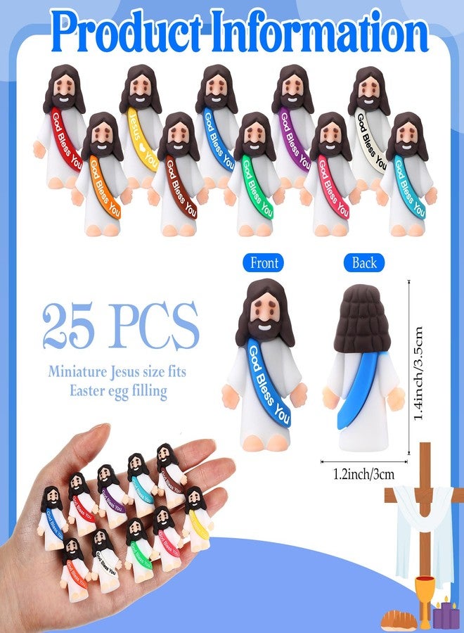 Bememo 25 Pcs Little Jesus Figures Original Design God Bless You Mini Jesus Figures Toys for Hide and Seek Religious Party Favors Easter Stuffers Sunday School Baptism Gifts - Image 2