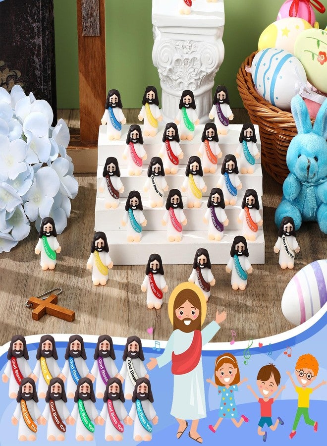 Bememo 25 Pcs Little Jesus Figures Original Design God Bless You Mini Jesus Figures Toys for Hide and Seek Religious Party Favors Easter Stuffers Sunday School Baptism Gifts - Image 3