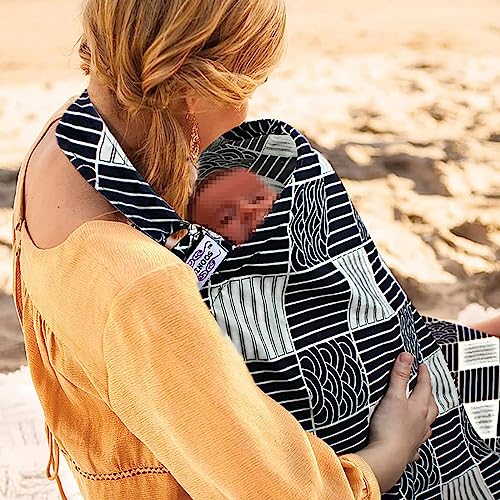 UHINOOS Nursing Cover for Mom Breastfeeding Baby Privacy Nursing Covers Up Breathable Cotton with Ajustable Hoop for Mother Black