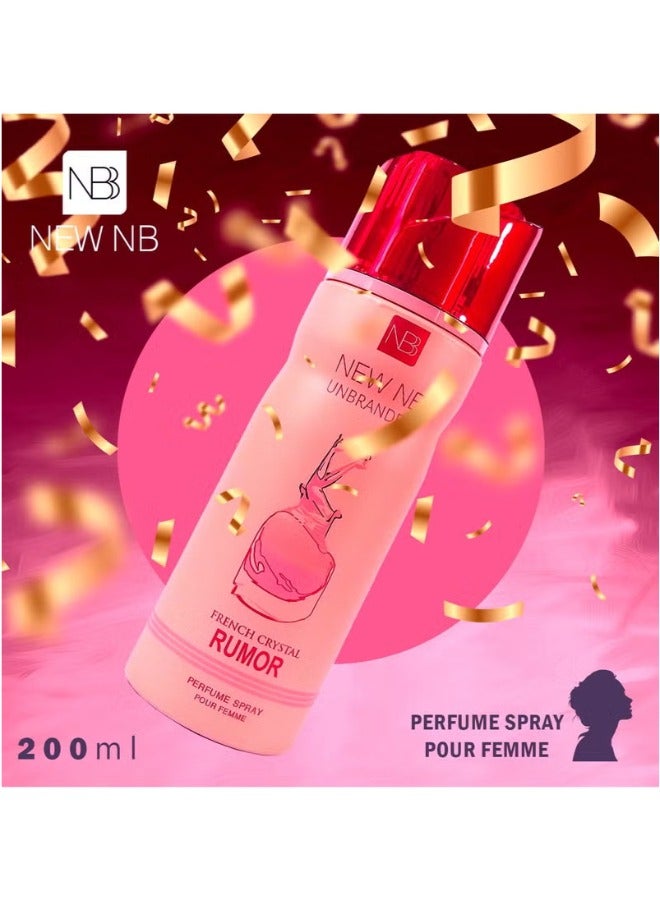 NEW NB Unbranded French Crystal Rumor Pour Femme Deodorant Spray for Women - 200ml | Refreshing and Long-Lasting Scent - Image 3