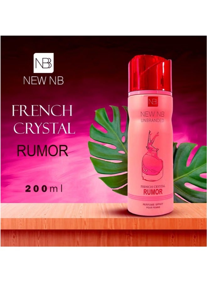 NEW NB Unbranded French Crystal Rumor Pour Femme Deodorant Spray for Women - 200ml | Refreshing and Long-Lasting Scent - Image 4
