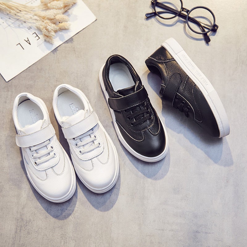 Girls' White Shoes Genuine Leather Boys' Summer Breathable 2025 Spring Medium And Large Kidsren'S Sneakers Versatile Summer Kidsren'S Sports Shoes - Image 2