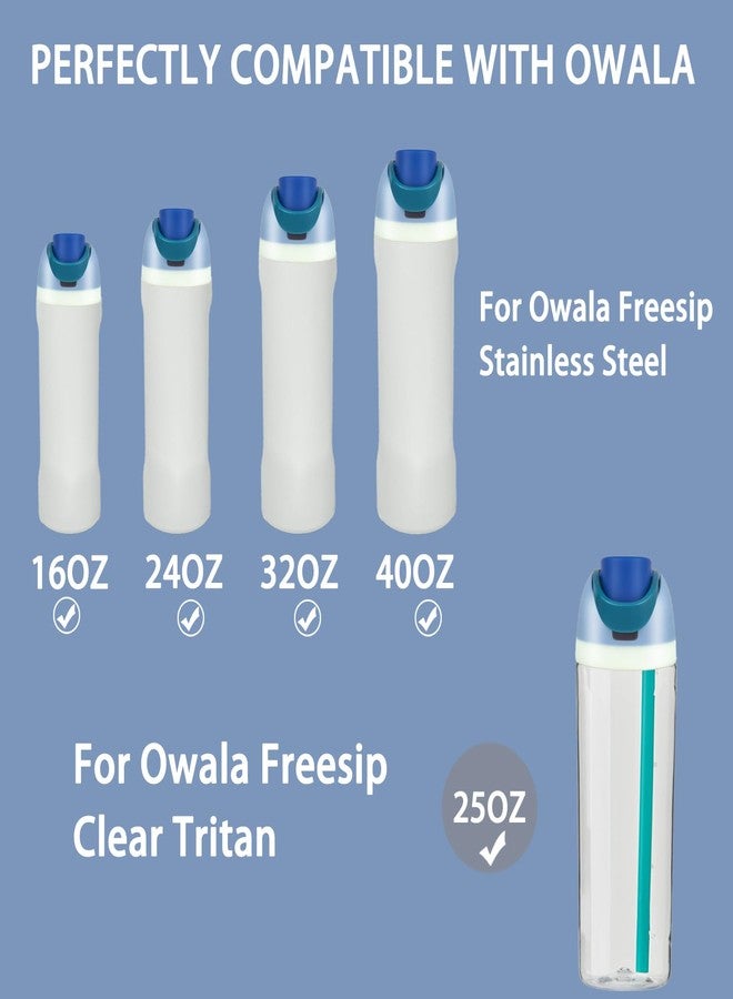 NebkDask Replacement Lid for Owala-Fits Owala Cup 16oz,24oz,32oz,40oz,Leakproof, BPA-Free Water Bottle Top Lid Replacement Accessory with 2 Gasket Replacement Stopper and 2 Bottle O Seal Ring(Denim) - Image 4