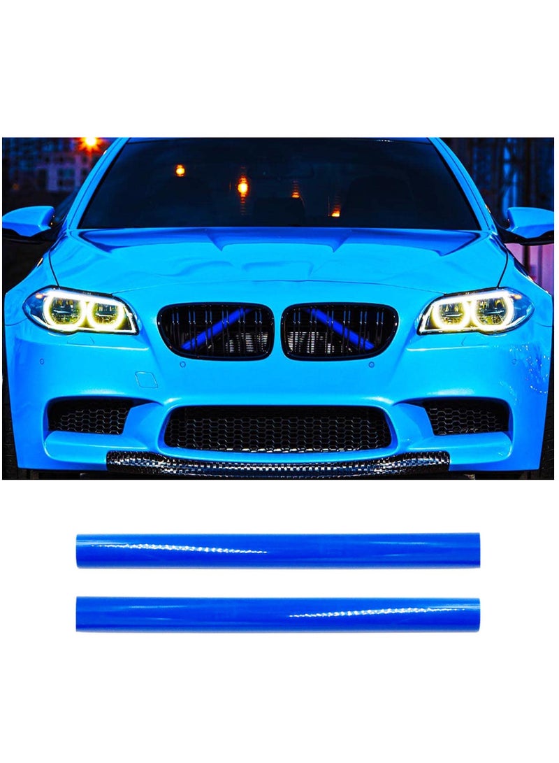 كابتن تيك 2PCS Blue Grille Insert Trim Stripes, Compatible with M Sport V Barce for BMW F20 F30 G30, Grille Strips for BMW Series 2, 3, 5, 328i, 535i. Enhance Your BMW's Style! - Image 3