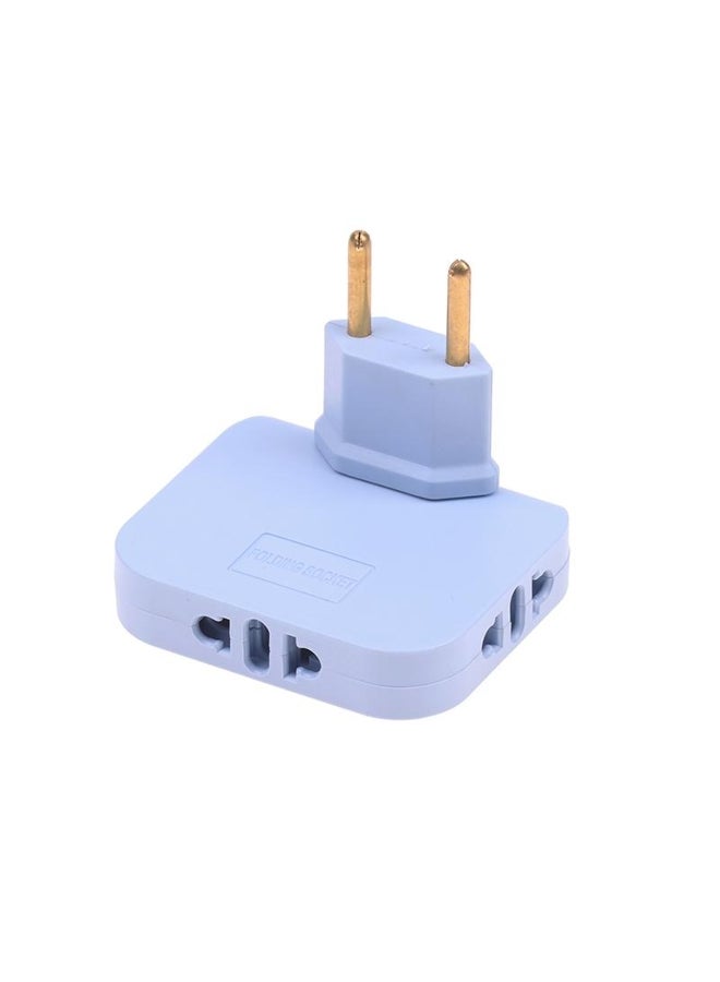 Adjustable 3 In 1 Eu Extension Plug Electrical Adapter 180 Degree Rotation 