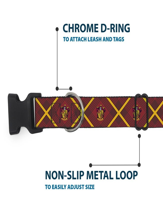 Buckle Down Buckle-Down Dog Collar Plastic Clip Harry Potter Gryffindor Crest Plaid Reds Gold 8.5 to 12 Inches 0.5 Inch Wide - Image 5