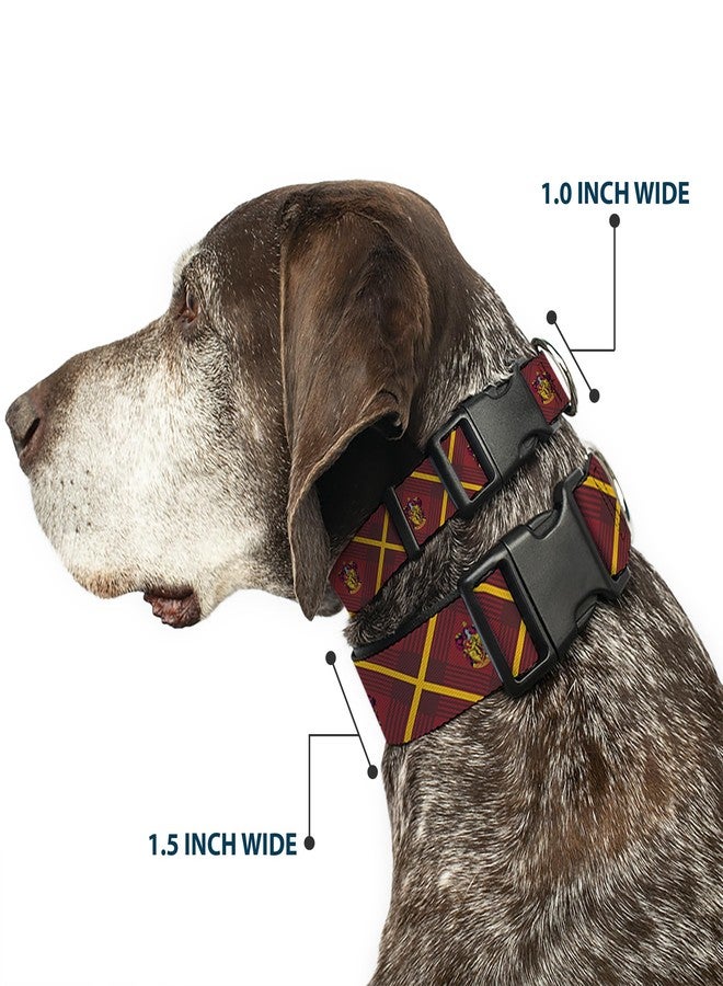 Buckle Down Buckle-Down Dog Collar Plastic Clip Harry Potter Gryffindor Crest Plaid Reds Gold 8.5 to 12 Inches 0.5 Inch Wide - Image 2