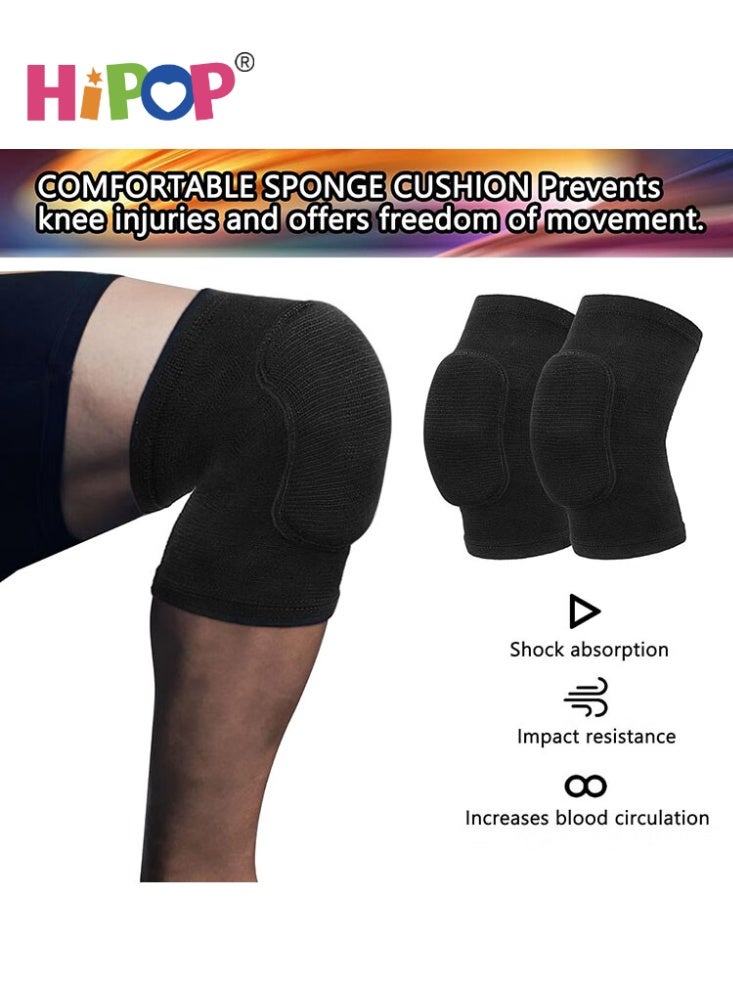 HIPOP 2 PCS Sports Knee Pads, Protective Knee Pads for Women & Men, Thick Non-Slip Knee Pads for Dance, Volleyball, Yoga, Football, Basketball, Running (L) - Image 3