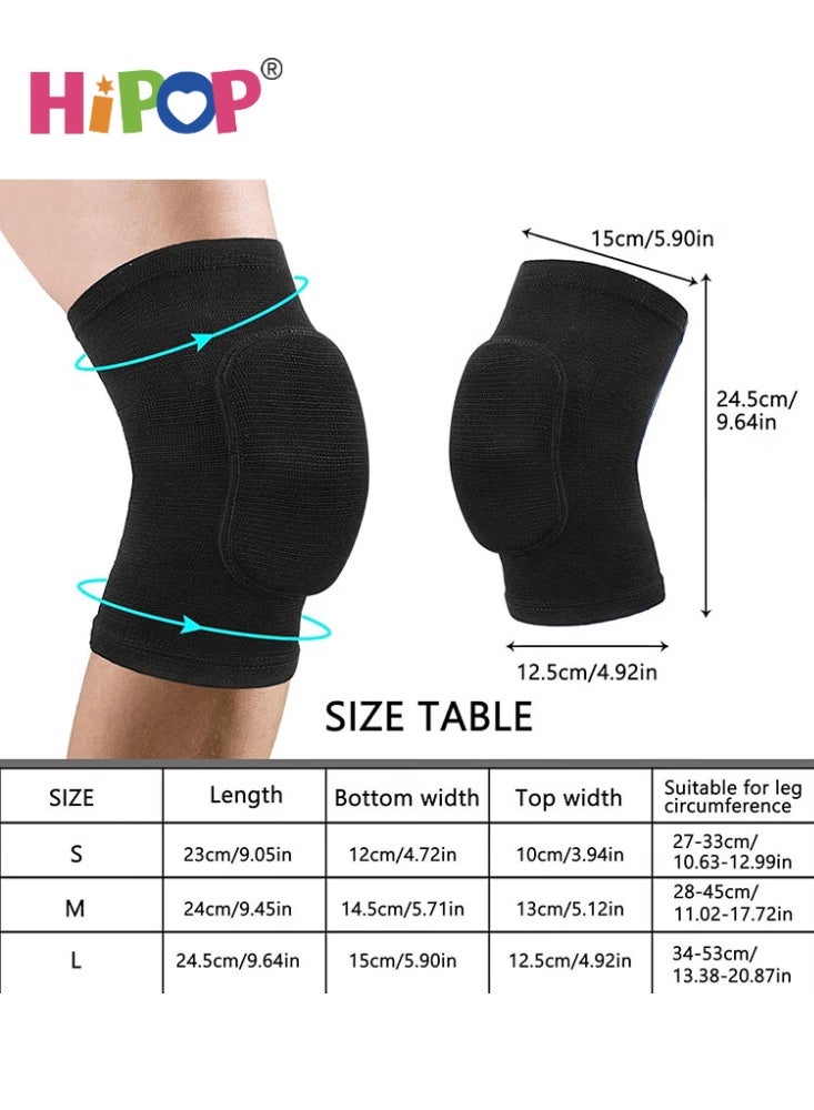 HIPOP 2 PCS Sports Knee Pads, Protective Knee Pads for Women & Men, Thick Non-Slip Knee Pads for Dance, Volleyball, Yoga, Football, Basketball, Running (L) - Image 2
