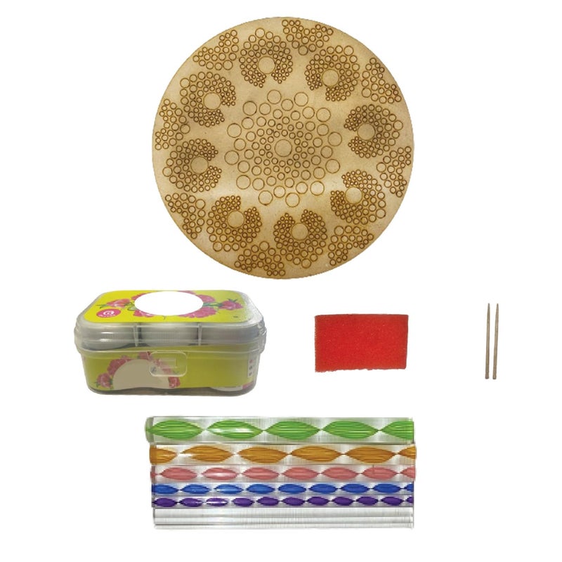 Penkraft Dot Mandala on Engraved Round MDF Board Hobbyist Level DIY Kit Free Video Tutorial - Image 2