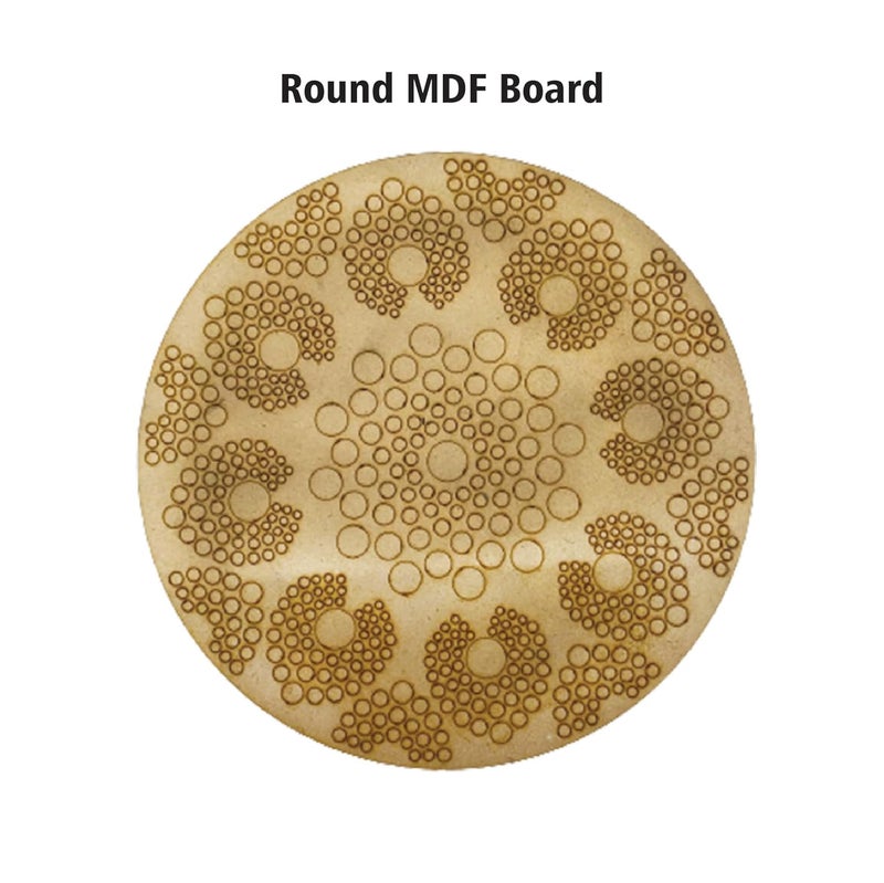 Penkraft Dot Mandala on Engraved Round MDF Board Hobbyist Level DIY Kit Free Video Tutorial - Image 3