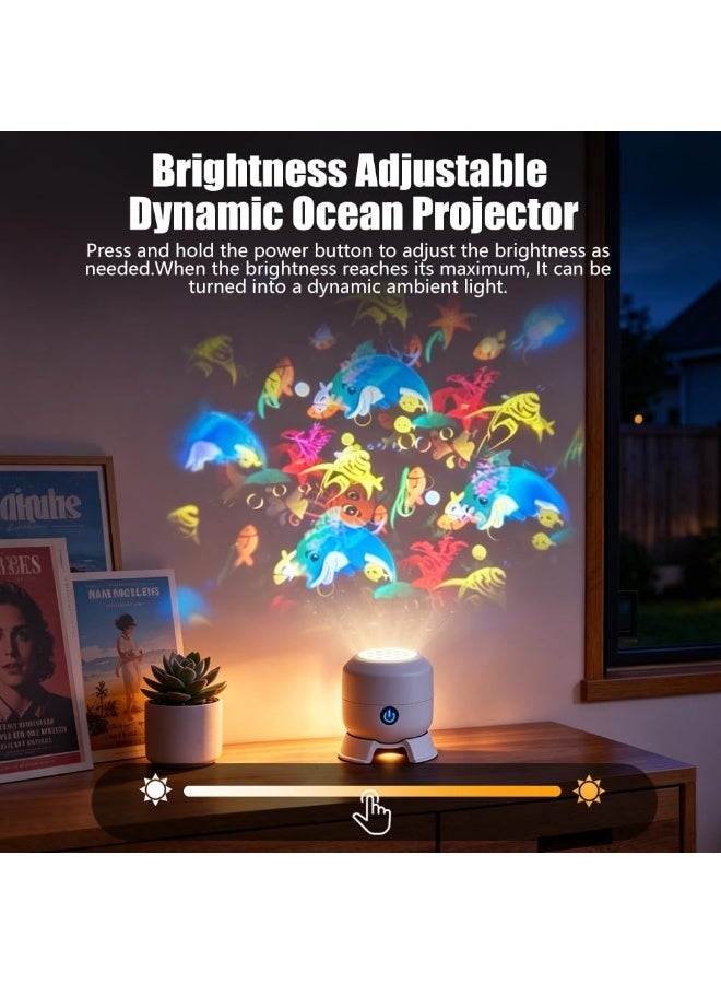 Dynamic Rotating LED Projector Light, Projector Lamp for Kids, Ocean World Projection Lamp, Home Decorative Light, Adjustable Brightness, 360° Rotating Unique Base Design, for Meditation, Bedroom, Home Theater - Image 3