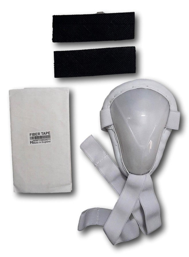 Sterling Cricket Bat Protection Combo: 1 Abdominal Guard, 2 Toe Guards, and 1 Fibre Tape - Complete Bat Care Kit - Image 1