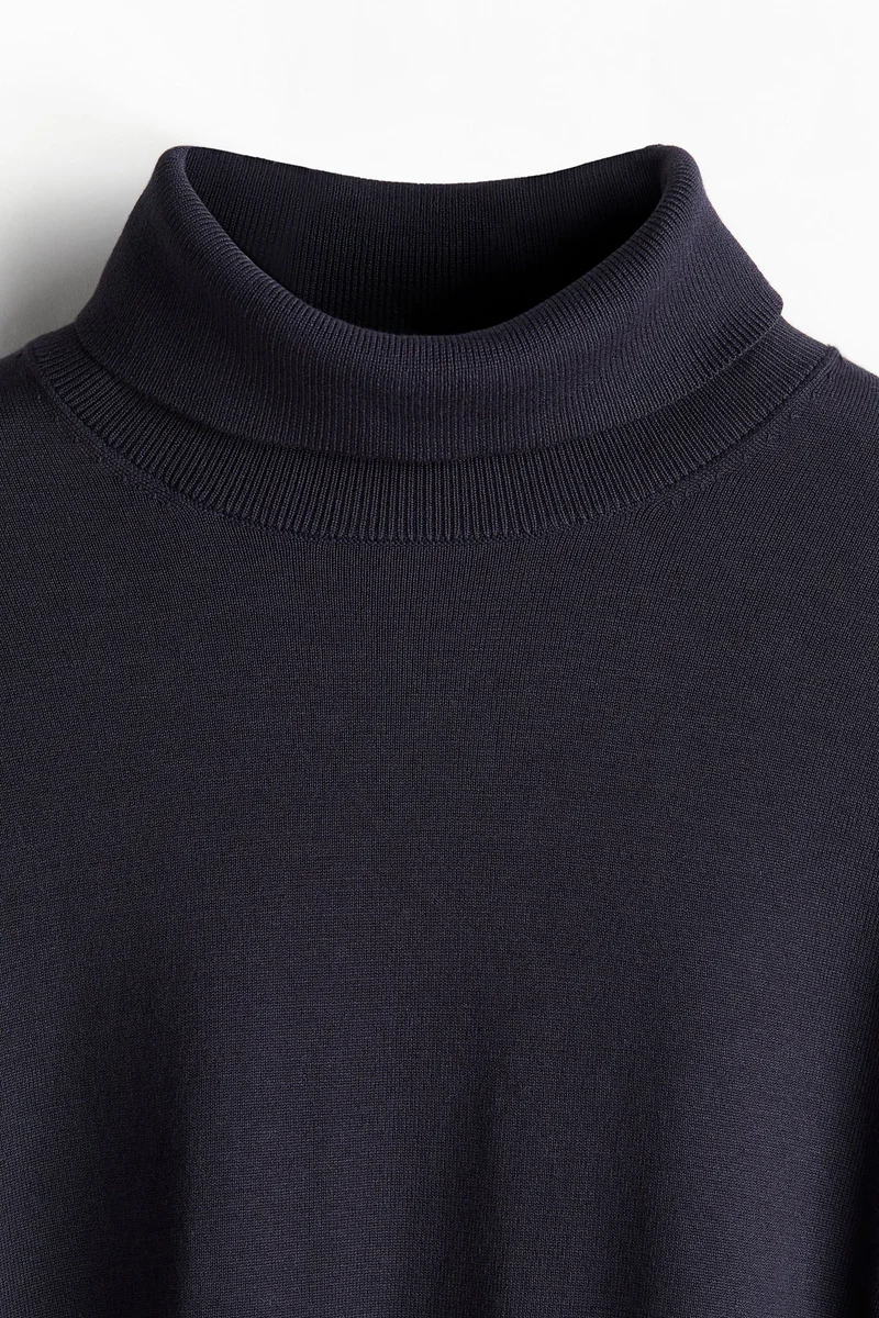 H&M Slim Fit Fine-Knit Polo-Neck Jumper