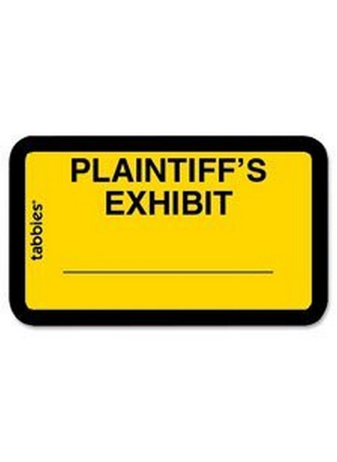 tabbies - Plaintiff'S Exhibit Legal File Labels, 58094, 1 5/8"W X 1"L, Yellow, Pack Of 252 - Image 1