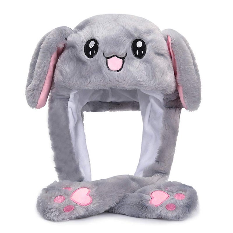 Topwon Cute Plush Bunny Hat Rabbit Cap Fluffy Fun Kids Costume Hats Great Gift Grey Bunny Hat