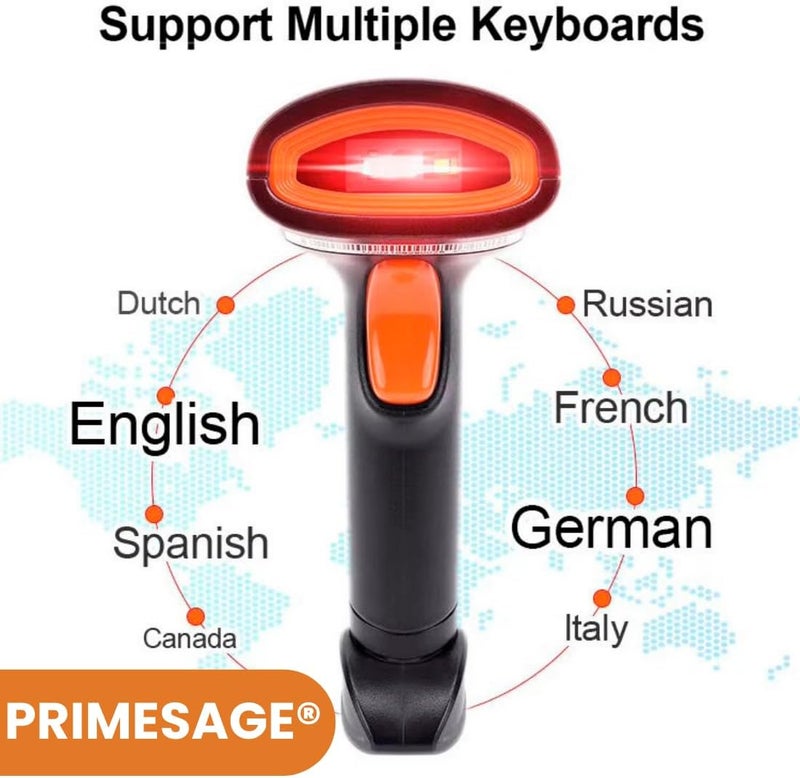 PRIMESAGE ® ماسح الباركود اللاسلكي ماسح الباركود اللاسلكي ماسح الباركود اللاسلكي ماسح الباركود للمكتب ماسح الباركود السلكي جهاز مسح رمز الاستجابة السريعة ماسحات الباركود ماسح الباركود اللاسلكي - Image 5