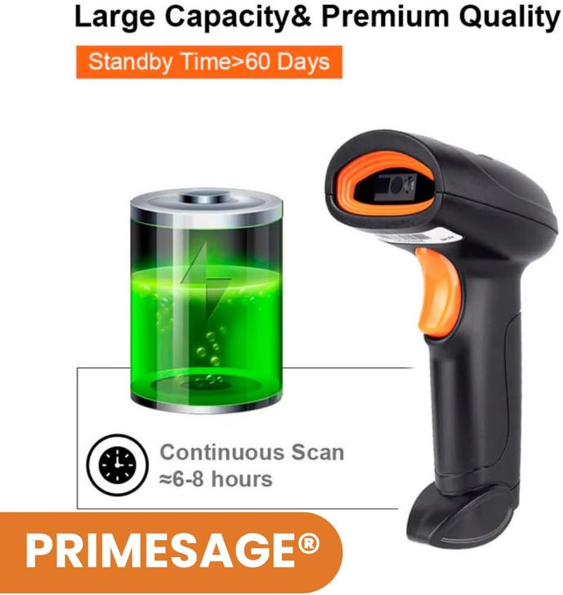 PRIMESAGE ® ماسح الباركود اللاسلكي ماسح الباركود اللاسلكي ماسح الباركود اللاسلكي ماسح الباركود للمكتب ماسح الباركود السلكي جهاز مسح رمز الاستجابة السريعة ماسحات الباركود ماسح الباركود اللاسلكي - Image 3