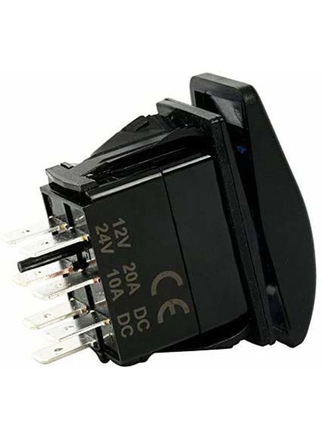Amarine Made 2 Pack 12V 20 Amp Waterproof On-Off 2 Position Boat Marine DPDT 7 Pin Rocker Switch with 2 LED Lamp (Blue) - Image 5