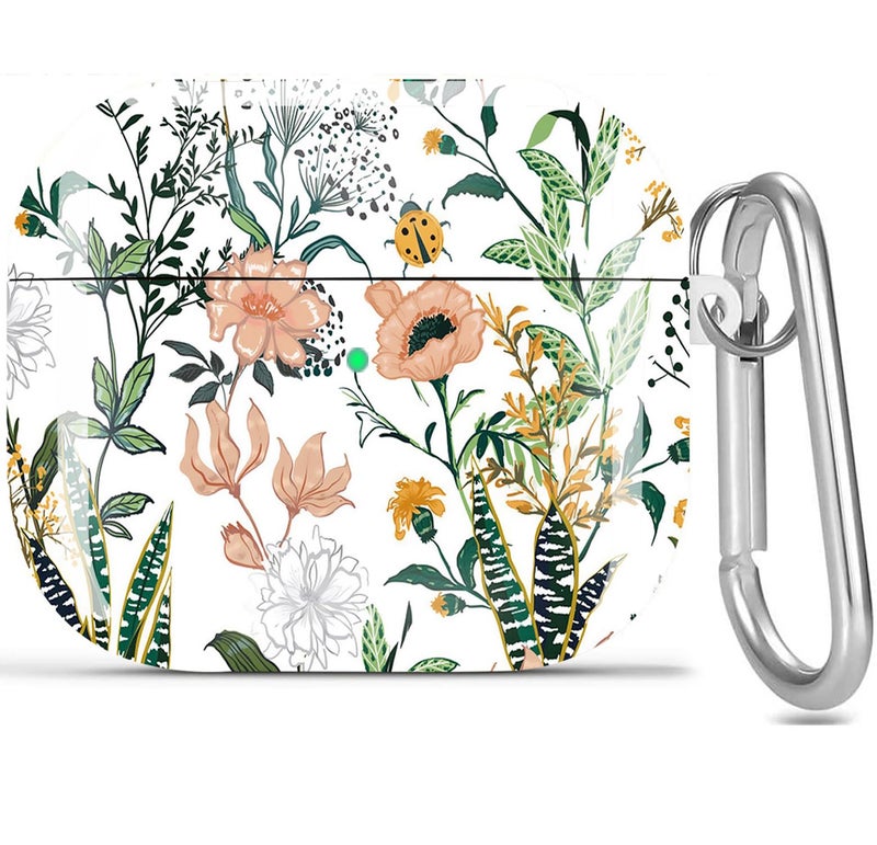 Olytop for AirPods 4 Gen Case Flower 2025, Cute Ladybugs Airpods 4th Generation Protective Hard Skin Women Girl with Keychain for Apple iPod 4 Gen Case - Flower/Cactus - Image 1