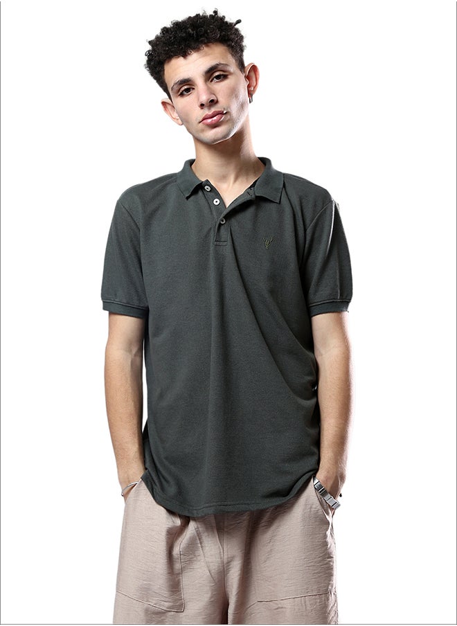RAVIN - Dark Olive Solid Comfy Polo Shirt - Image 1
