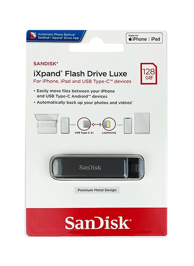 iXpand Flash Drive Luxe - USB-C + Lightning - for iPhone, iPad, Mac, USB Type-C devices including Android 128 GB