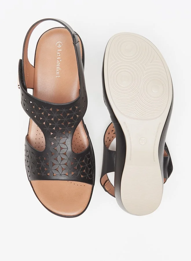 Le Confort Women Lazer Cut Comfort Sandal With Back Strap