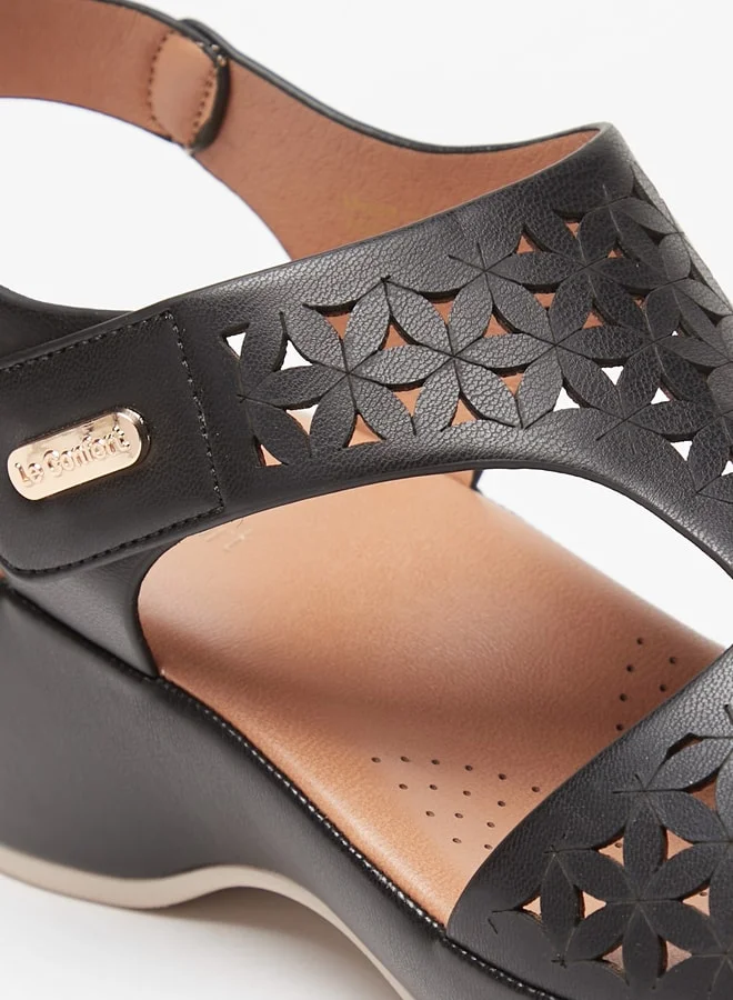 Le Confort Women Lazer Cut Comfort Sandal With Back Strap