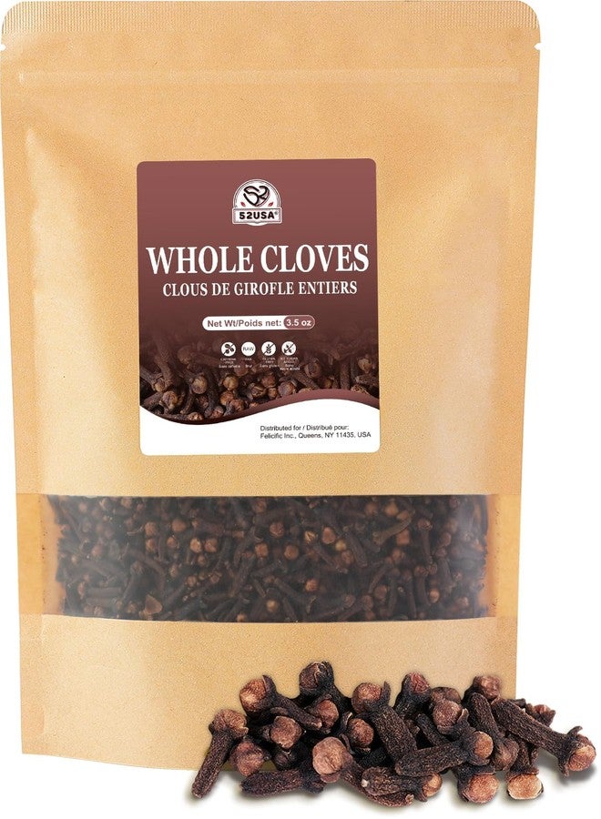 52USA Cloves Whole 3.5 oz (Pack of 1), Hand Picked Whole Cloves, Great for Food, Tea, Baking and Meats, Gluten Free, All Natural | Non GMO | Kosher | Vegan - Image 1