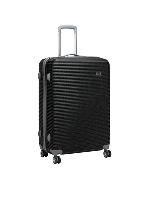 28" Black Spinner Luggage with TSA Lock; Expandable Double Zipper; Made of ABS