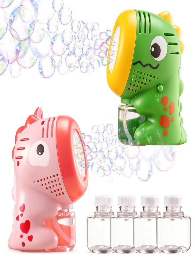 SYNCFUN 2 Pcs Dinosaur Bubble Machines for Toddlers, Unicorn Mini Bubble Machines with Bubble Solution for Kids,Toddlers, Summer Outdoor Party Favors, Kids Easter Birthday Gift - Image 1