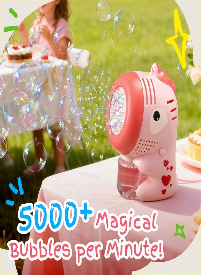 SYNCFUN 2 Pcs Dinosaur Bubble Machines for Toddlers, Unicorn Mini Bubble Machines with Bubble Solution for Kids,Toddlers, Summer Outdoor Party Favors, Kids Easter Birthday Gift - Image 3