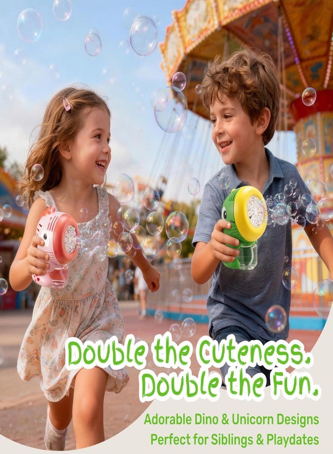 SYNCFUN 2 Pcs Dinosaur Bubble Machines for Toddlers, Unicorn Mini Bubble Machines with Bubble Solution for Kids,Toddlers, Summer Outdoor Party Favors, Kids Easter Birthday Gift - Image 4