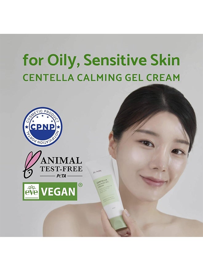 iUNIK Centella Calming Gel Cream Vegan Non-Sticky Moisturizing Blemish Care w/Centella Asiatica Tea Tree Soothes Acne Rosacea Oily & Sensitive Skin - Image 2