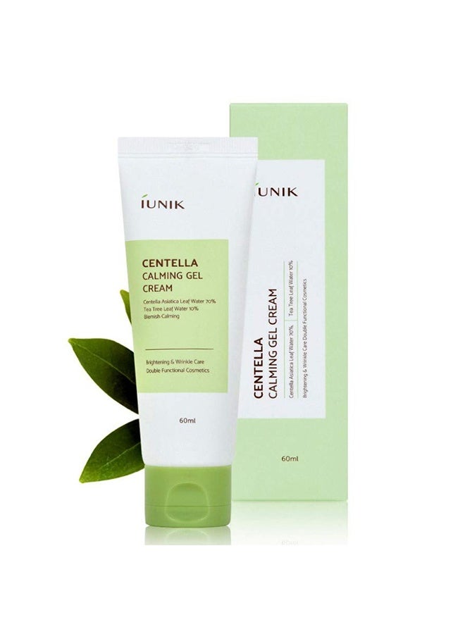 iUNIK Centella Calming Gel Cream Vegan Non-Sticky Moisturizing Blemish Care w/Centella Asiatica Tea Tree Soothes Acne Rosacea Oily & Sensitive Skin - Image 1