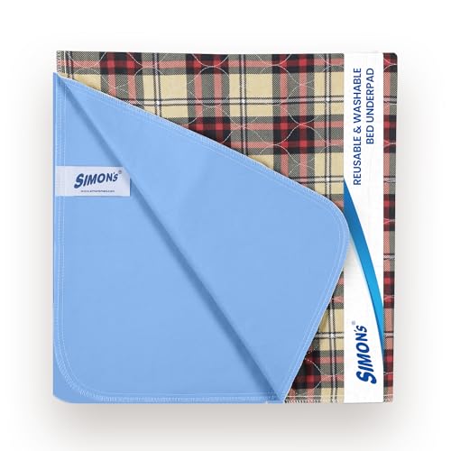 Simon's Simon’s Adult Reusable Stain-Mask Bed Underpad for Elderly, Heavy Absorbency Large Size 34 X 36 inches | Leak Proof 4 Layer Design Protects Surfaces for Incontinence Patients – Brown | Pack of 1 - Image 1