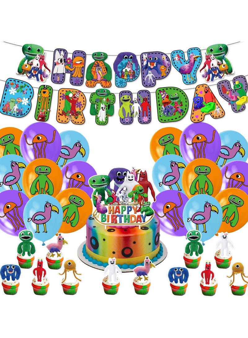 general Banban Garden Theme Birthday Party Decoration Garten of banban Flag Cake Card Balloon Spiral - Image 1