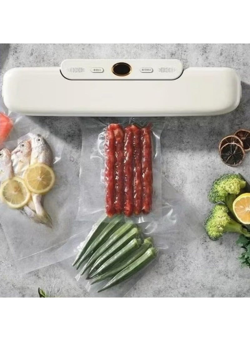 DENX 120W Vacuum Sealer Machine for Food Preservation | Automatic Food Saver with Plastic Sealing & Vacuum Pump | 30 cm Seal Length | Compact Corded Electric – White - Image 3