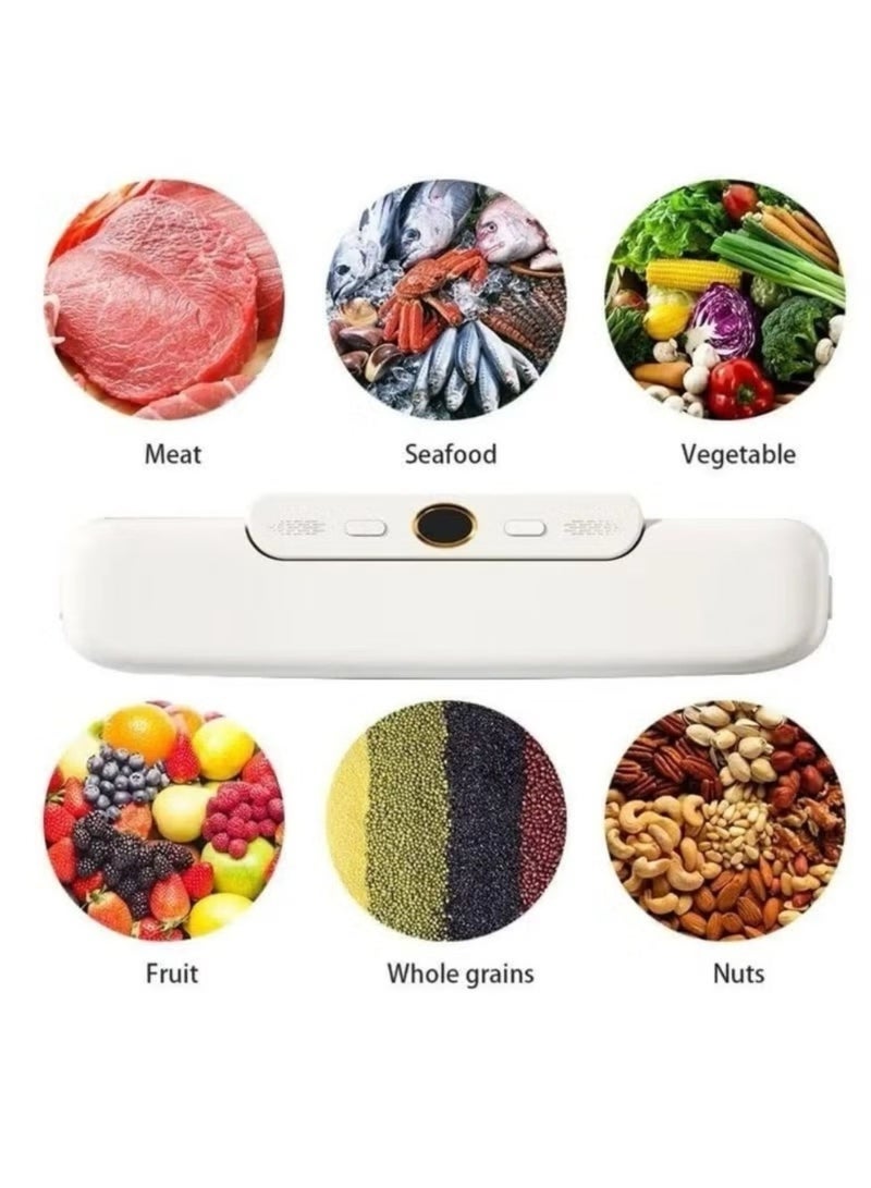 DENX 120W Vacuum Sealer Machine for Food Preservation | Automatic Food Saver with Plastic Sealing & Vacuum Pump | 30 cm Seal Length | Compact Corded Electric – White - Image 4