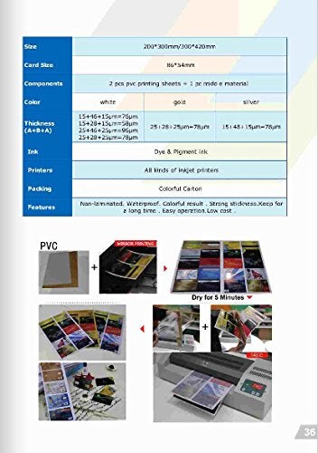 Yes Inkjet Print PVC ID Card Making Sheets Materials A4 Size 50sets No laminated - Image 4