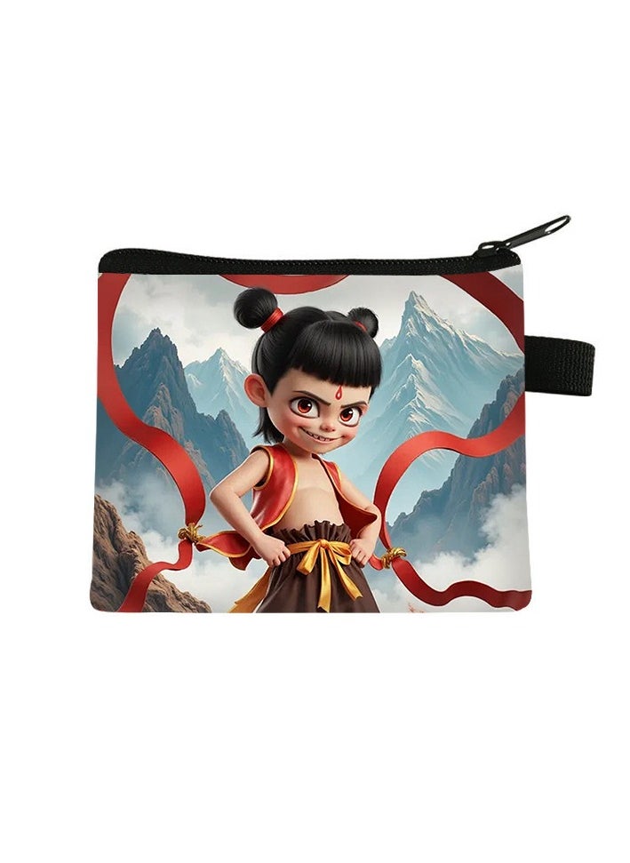 KUYING Nezha Children's Zero Wallet Mini Short Storage Bag 