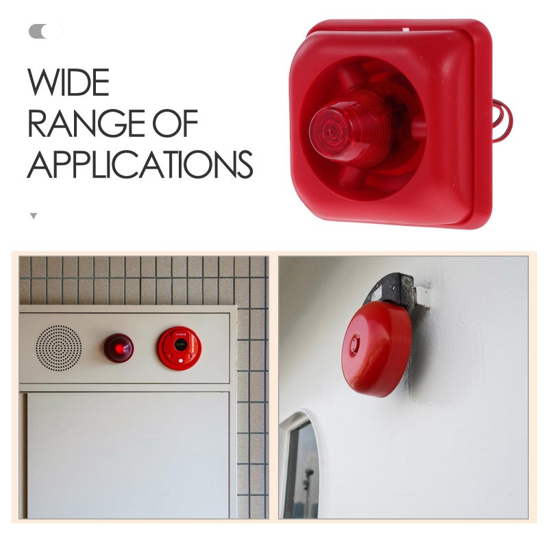 12V 24V Fire Alarm Siren Loud Horn Sound Light Warning for Vehicle Facility Safety - Image 4