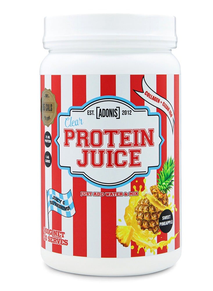 عصير بروتين صافٍ مع الكولاجين وبروتين مصل اللبن المعزول - بنكهة الأناناس، 30 حصة | مشروب بروتين خفيف لنمط حياة نشط، ودعم صحة الشعر والبشرة والمفاصل