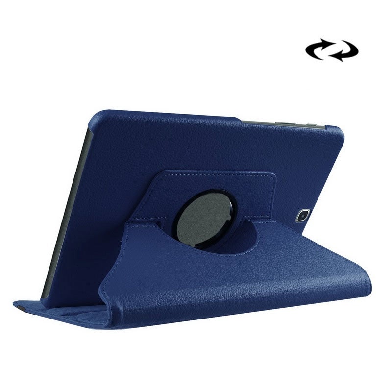 Litchi Texture 360 Degree Rotation Leather Case With Holder For Galaxy Tab S2 9.7 / T815 / T810(Dark Blue) - Image 1