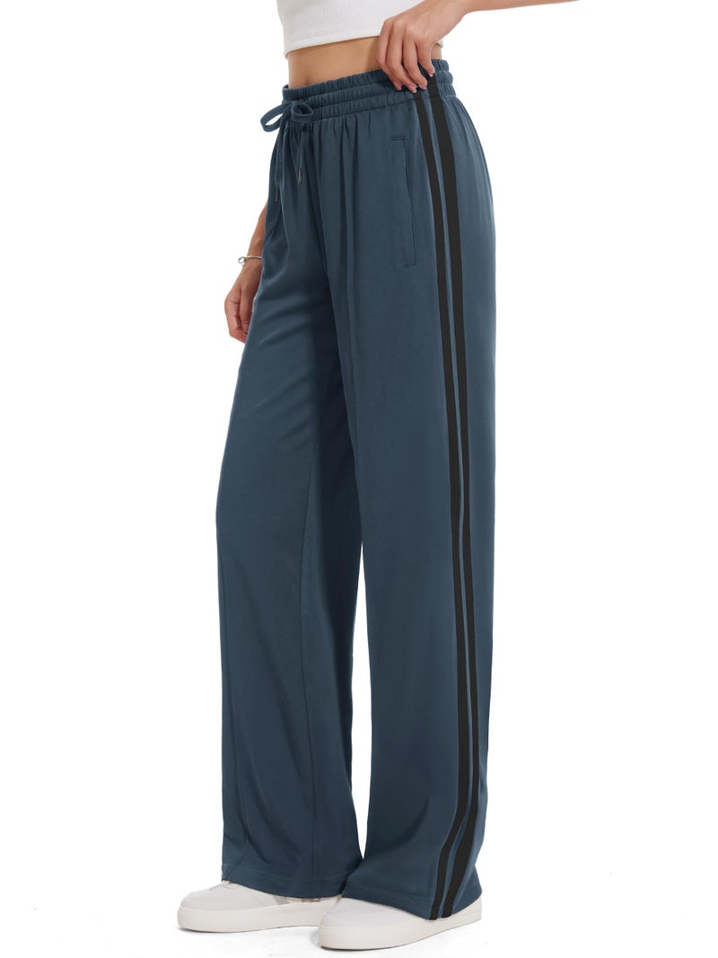 Tapata Women's 28" Inseam Petite Track Pants Loose Straight Leg Jogging Sweatpants Warm-Up Sports Athletic Running, Dark Grey, M - Image 1
