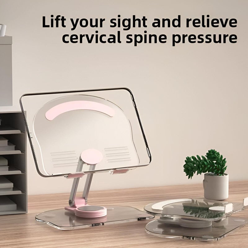 Desktop Mount - Ergonomic, liftable tablet stand with 360-degree rotation, clear acrylic body, and stable desktop support for home office setups, available in multiple colorways. - Image 5