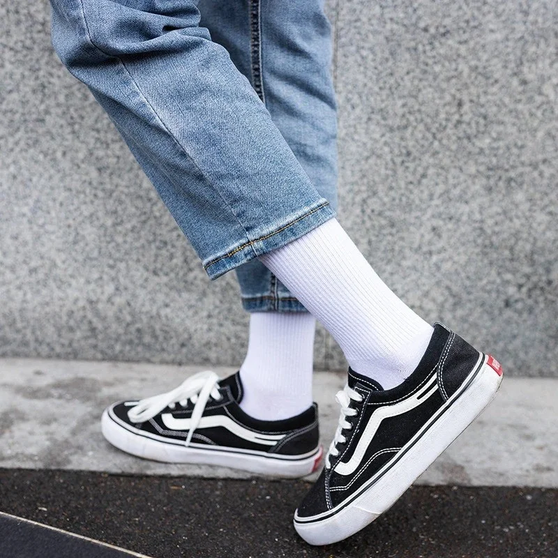 Bgk Unisex College Plain Patternless Socks 6 Pieces