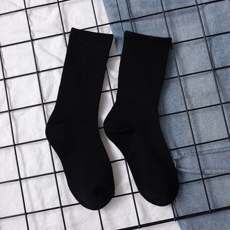 Bgk Unisex College Plain Patternless Socks 6 Pieces