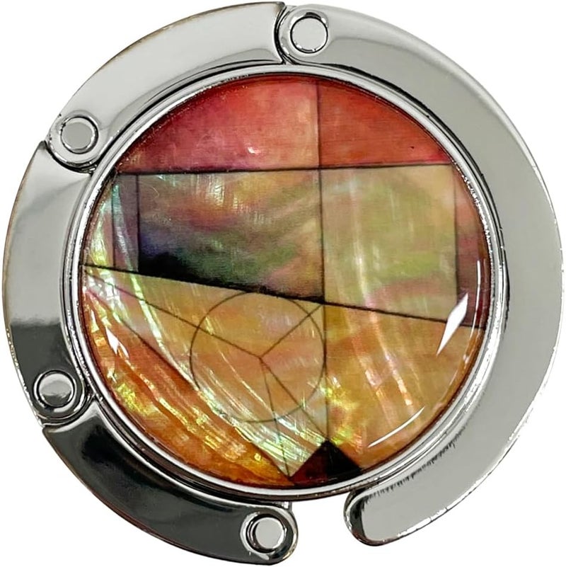 PLAY Mother of Pearl Purse Hook Magnet Clip Table Handbag Hanger Foldable Table Holder (New Patchwork) - Image 1