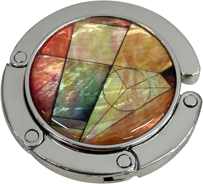 PLAY Mother of Pearl Purse Hook Magnet Clip Table Handbag Hanger Foldable Table Holder (New Patchwork) - Image 2